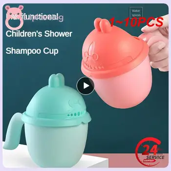 1 ~ 10ШТ Милые Мультяшные детские шапочки для ванны, чашка для шампуня, детская Ванночка, детские Ложки для душа, детская чашка для мытья волос, дети