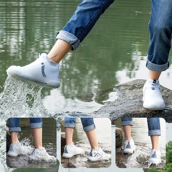 1 пара многоразовых латексных непромокаемых чехлов для непромокаемой обуви, устойчивые к скольжению резиновые галоши для дождевых ботинок, Аксессуары для обуви S / M / L