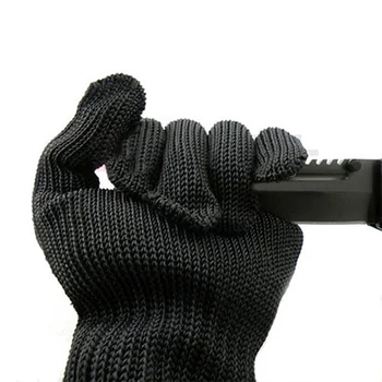 1 пара перчаток с защитой от порезов Черные защитные перчатки с защитой от порезов Рабочие перчатки для обнаружения металла Работы со стеклом садоводства строительства