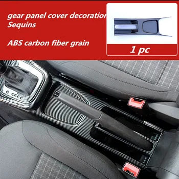 1 шт. автомобильные наклейки ABS из углеродного волокна, отделка крышки панели передач блестками для 2011-2017 Volkswagen VW POLO 6R 6C