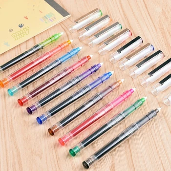 12 шт прямых жидких гелевых ручек 0,5 мм, красочных шариковых ручек, быстросохнущих нейтральных ручек для школы