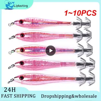 1~10шт 2.4 г 5.5 см светящиеся креветки рыболовные приманки люминесцентные рыболовные приманки световой squid джиг крючки рыболовные аксессуары