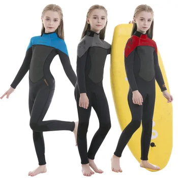 2,5 мм Подводный костюм для свободного плавания для девочек Купальник для мальчиков Неопреновый гидрокостюм для серфинга с длинными рукавами Купальники для подводного плавания Детский набор для купания