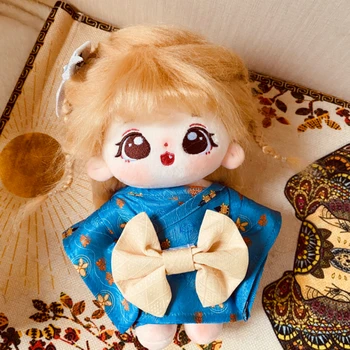 20-сантиметровая модная кукольная одежда (кимоно + пояс с галстуком-бабочкой) Не включая куклу, она подходит для 20-сантиметровой мультяшной плюшевой куклы