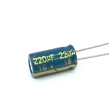 20 шт./лот алюминиевый электролитический конденсатор 220uf16V размер 6 *12/16 В 220 мкф 20%