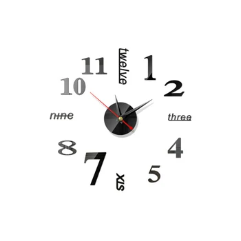 2020 Новые часы Настенные Часы 400 мм 3D DIY Акриловые зеркальные наклейки Украшение дома Гостиная Кварцевая игла Бесплатная Доставка