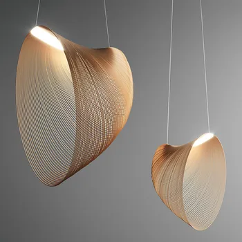 2022 Новые светодиодные подвесные светильники Bird's Nest Деревянный Акриловый стол Кухня Столовая Люстра Домашний декор Люстры для внутреннего освещения
