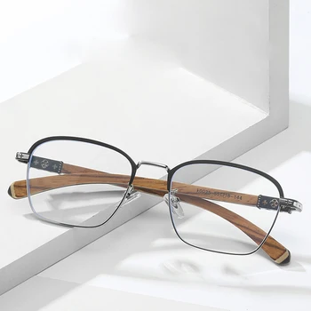 2023, Новая ретро-мода, полигональные очки, деревянные очки из сверхлегкого сплава, оптическая оправа по рецепту для мужчин и женщин, очки