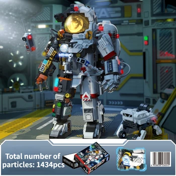 2023 Новая сборочная модель строительного блока На день рождения Мальчика-космонавта, выгуливающего собаку, Аэрокосмический робот, Детская игрушка в подарок на день рождения