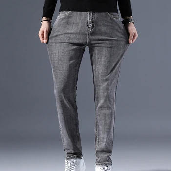 2023 Новые высококачественные джинсовые мужские весенне-осенние ретро-старомодные повседневные длинные брюки бренда Slim Tide большого размера