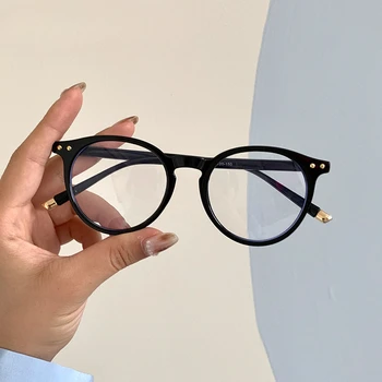 2023 Новые очки с анти-синим светом в креативной круглой оправе для рисовых ногтей Ins Для близоруких глаз