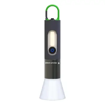 2023 Новый фонарик с сильным светом, Многофункциональное наружное освещение, крючок для палатки, настольная лампа, зарядка через USB, портативный мини-фонарик