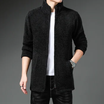 2023 Осенне-зимний мужской свитер, модный вязаный кардиган, мужской свитер высокого качества, корейская повседневная куртка, мужской свитер на молнии 8826