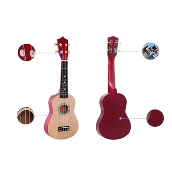 21-дюймовая Гавайская гитара 4 струны, Подарочные музыкальные инструменты для начинающих, детские музыкальные инструменты с сумкой, мини-гитара, Музыкальные подарки, Инструменты, Обучающая игрушка