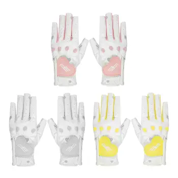 2x Женские перчатки без пальцев, гибкие женские перчатки для гольфа для занятий спортом на открытом воздухе, фитнесом