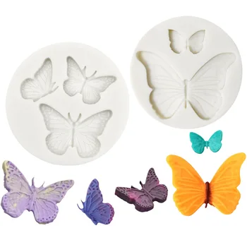 3D Бабочка Эпоксидная УФ-смола Силиконовая форма Леденцы Шоколадная глина DIY Craft Серьги, украшения, помадка для украшения торта
