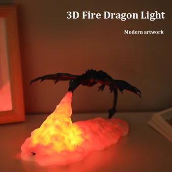 3D ночник с огненным драконом, светодиодная лампа из вулканической лавы для дома, лучшие подарки для детей, товары для дома, Декоративный мальчик с огненным ледяным драконом