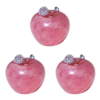 3шт Натурального розового кварца, Розовое яблоко Для пары, Украшения для дома, украшения для кабинета, подарок своими руками