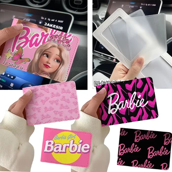 4 Слота для карт Barbie Princess Cute Защитный чехол для водительских прав Kawaii Портативный Кожаный чехол для хранения Сумка Id Пакет Подарки