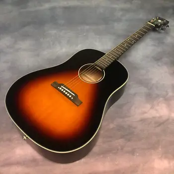 41-дюймовая акустическая гитара из массива дерева серии J45 с полированной поверхностью цвета закатного солнца