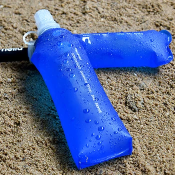 500 мл Складная Силиконовая мягкая фляга Бутылки для воды с соломинкой Спорт на открытом воздухе Путешествия Кемпинг Чайник для бега
