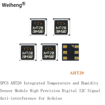 5ШТ Встроенный модуль датчика температуры и влажности AHT20, высокоточный цифровой сигнал I2C с защитой от помех для Arduino