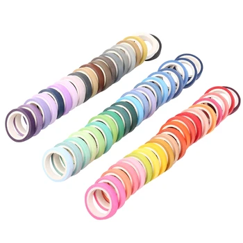 60 рулонов клейкой ленты Rainbow Washi, набор для декора своими руками, наклейка для скрапбукинга, Клейкая бумага, декоративная лента, клей