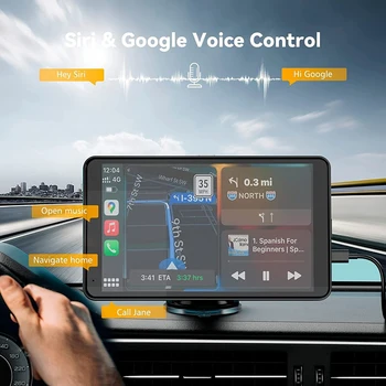7-дюймовый автомобильный MP5-плеер Mirrorlink Wireless Carplay Android Auto, портативная автомобильная стереосистема, камера заднего вида, WiFi USB TF, встроенный динамик