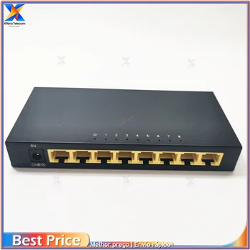 8-портовый Гигабитный сетевой коммутатор Ethernet 10/100/1000 Мбит /с концентратор Настольный сетевой адаптер для локальной сети металлический корпус