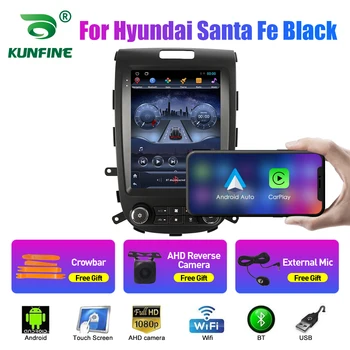 9,7-дюймовая автомагнитола Tesla Style 2 Din Android для Hyundai Santa Fe black, автомобильный мультимедийный видеоплеер DVD, GPS-навигация