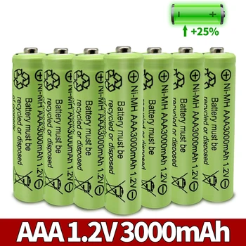 AAA 3000 мАч 3A 1,2 В Ni-MH желтый аккумуляторный элемент для MP3 радиоуправляемых игрушек светодиодный фонарик фонарик