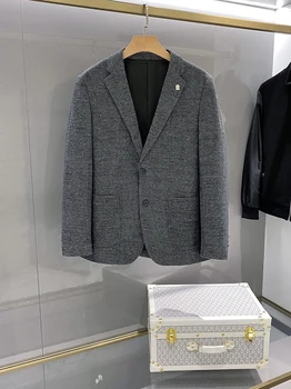 ALMAQI 2024 пиджак осенне-зимний мужской деловой повседневный костюм British Europe station шерстяной приталенный из драпа Изысканный Стильный