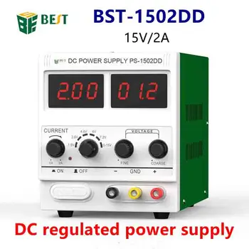 BST-1502DD Регулируемый Источник питания постоянного тока ЖК-Цифровой 0-15 В 0-2A Источник Питания Для ремонта телефона Непрерывный Токопроводящий Регулируемый Источник питания постоянного тока