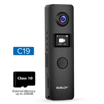 C19 Mini Wifi Camera 1080P Body Camera с OLED-экраном Поддержка внешней памяти 4-Часовая Видеозапись для Обучения/Выступления/Полицейской службы