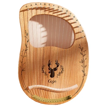CEGA Lyre Harp Деревянный музыкальный инструмент из красного дерева с ключом для настройки Портативный музыкальный инструмент