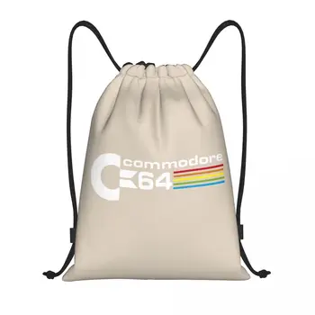 Commodore 64 Сумка на шнурке Мужская Женская Складная Спортивная сумка для тренажерного зала C64 Amiga Компьютерные учебные рюкзаки для хранения