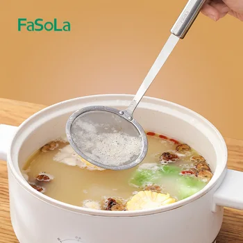 FaSoLa Hot Pot Ложка для снятия жира, сито с мелкой сеткой из нержавеющей стали для снятия жира и пены, дуршлаг для удаления пены