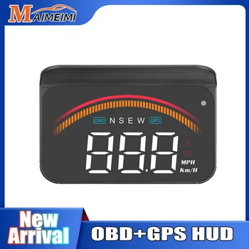 HD M11 OBD GPS Двойная система HUD Head Up Дисплей Скорость движения автомобильного стекла Температура воды Напряжение Сигнализация превышения скорости Электронные Аксессуары