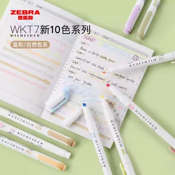 Japan Zebra MILDLINER Highlighter С Двойной Головкой Мягкий Лайнер Textmarker Мягкая Кисть Для Рисования Маркером Journal Supplies Cute