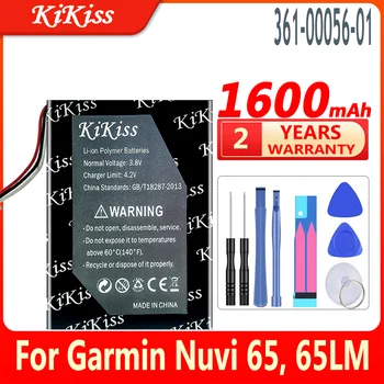 KiKiss 100% Новый Аккумулятор 61-00056-01 610005601 1600 мАч для Garmin 010-01211-01 Nuvi 65 65LM 65LM 6