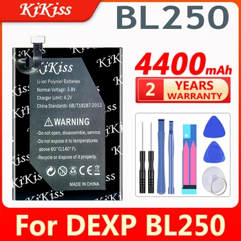 KiKiss 4400 мАч Сменный Аккумулятор BL250 для Мобильного Телефона DEXP BL250 BL 250