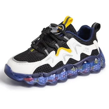 Kruleepo/ детские спортивные кроссовки с резиновой подошвой для маленьких девочек и мальчиков, повседневная обувь для уличной школы, кроссовки для бега в спортзале, мюли Schuhe на открытом воздухе