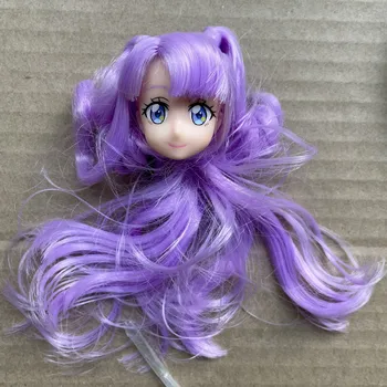Licca 3D Голова, посаженные волосы, коса, Бобо, сине-фиолетовая игрушка для волос, Мультяшная кукла для девочек, коллекция игрушек для волос 