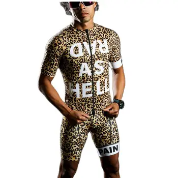Love The Pain Leopard Personality Мужской Летний Комплект Велосипедной Майки С Нагрудником И Шортами Mtb Road Cycling Quick dry Shirt Set Maillot Ciclismo