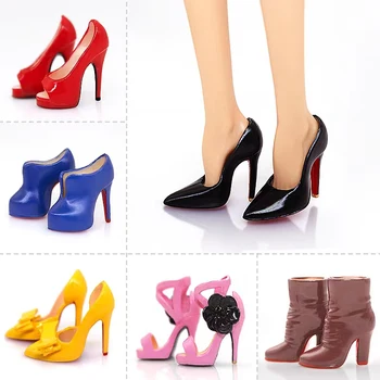 MENGF Вручную раскрашивает обувь для кукол на высоком каблуке, качественные кукольные сапоги Яркого цвета, Благородная Кукольная обувь, Белый, черный, Красный, Розовый, Синий Декор для кукол