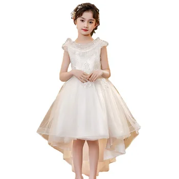 MODX Детская одежда летнее детское платье платье для выступлений на фортепиано для подиума платье с короткими рукавами для девочек платье принцессы для девочек