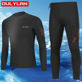 Oulylan Новый водолазный костюм 1,5 мм Мужской гидрокостюм из неопрена для подводного серфинга, куртка для подводной охоты, брюки, одежда, гидрокостюм для женщин