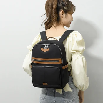 Oxford Fashion 2023 Новый женский рюкзак с панелями для девочек-подростков, ноутбук 13,3 дюйма, Студенческая роскошная дорожная повседневная сумка для книг, женская