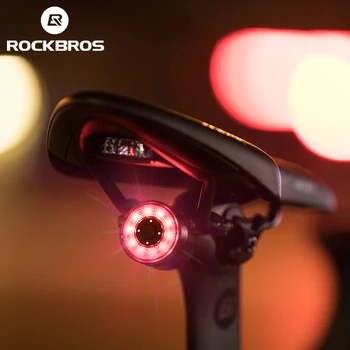 Rockbros официальный Велосипедный Задний Фонарь Type-c, Заряжающийся Водостойкий Задний Фонарь, Двойной Кронштейн, 7 Цветов, Светильник, Аксессуары Для Велосипеда