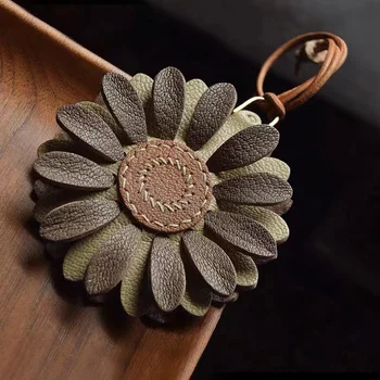 ROSHK ручной работы цветок кожаный материал ключ пряжка сумка подвеска